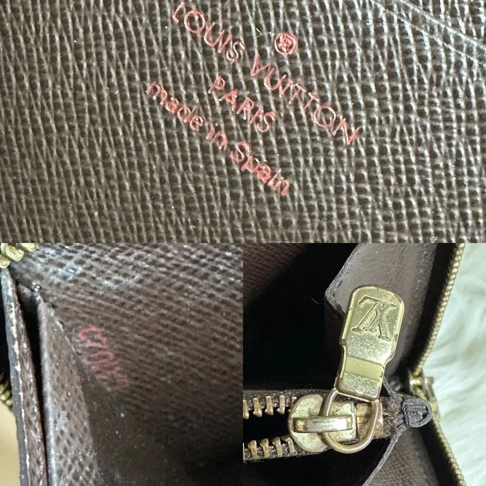 💯 Authentic Damier Ebene Zipped Long Wallet 🍀